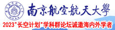 鸡巴插B里AⅤ南京航空航天大学2023“长空计划”学科群论坛诚邀海内外学者